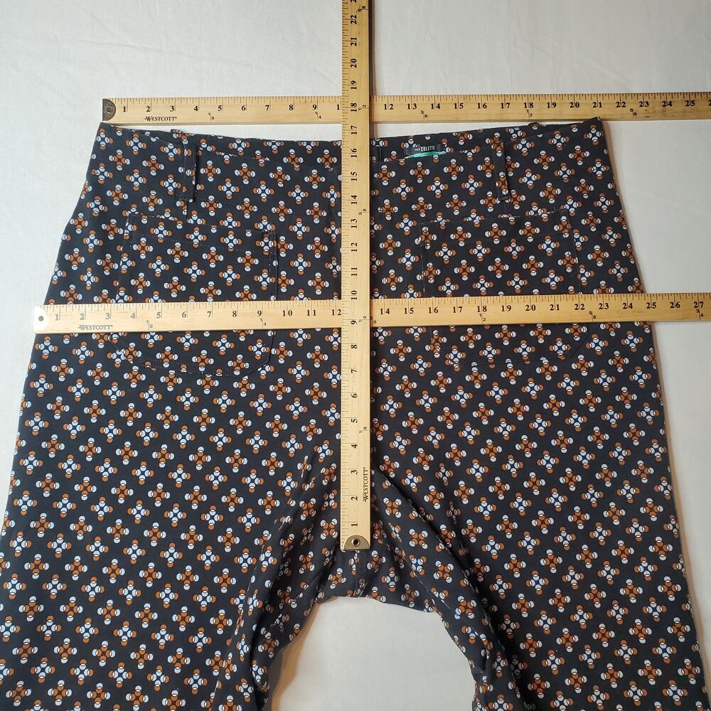Maeve Wide Leg Pants in black with Orange & Light Blue Floral Print - Picture 8 of 9